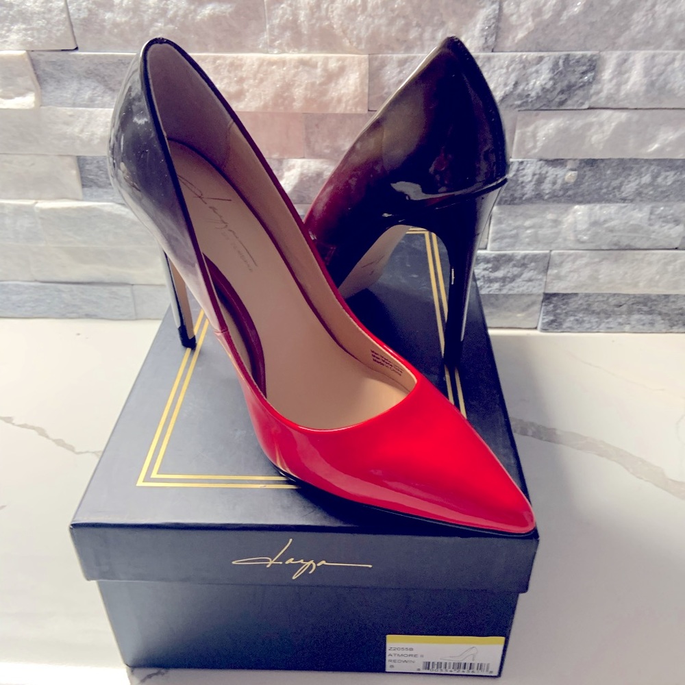 Zendaya, Red and Black Ambre’ Pumps, Size 8